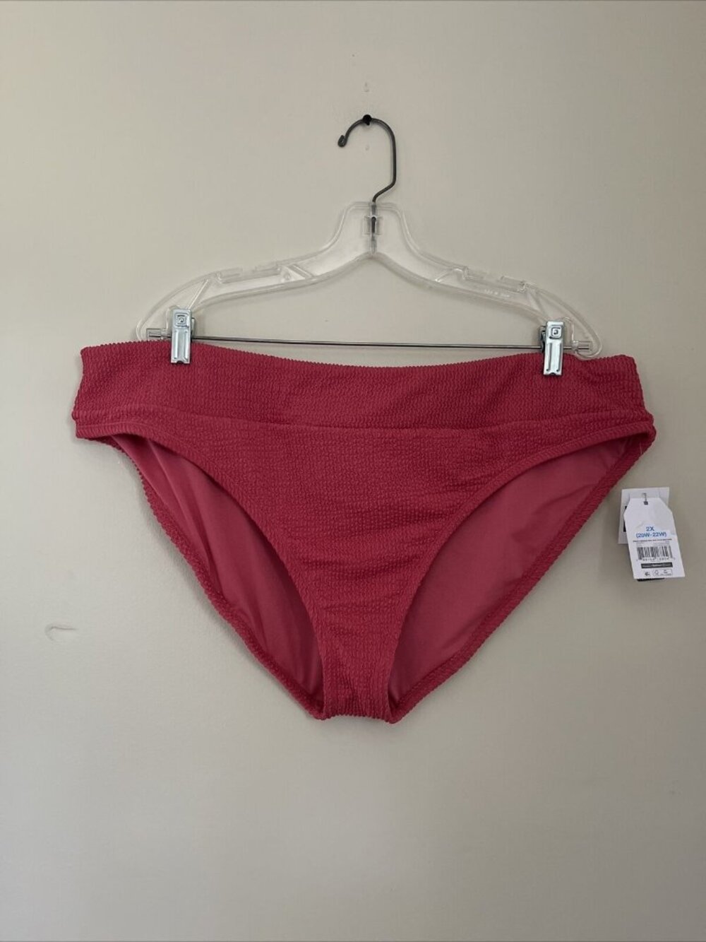 3 For $10 NWT Time And Tru Womens 2X 20W-22W Mid Rise Rose Pink Bikini Bottom